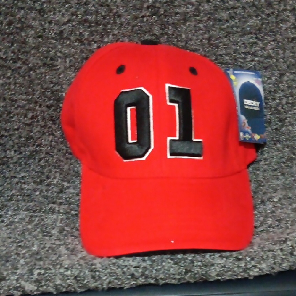 NWT Decky Red Strap Back Ball Cap with Embroidery